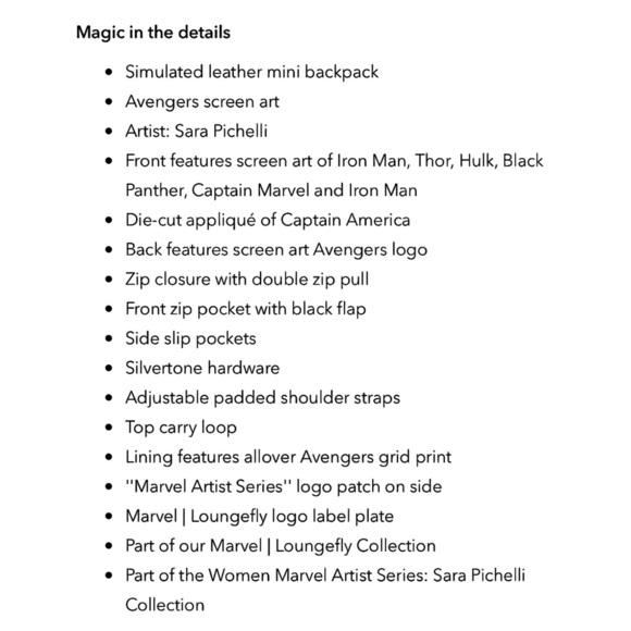 ❤️?❤️ The Avengers Marvel Artist Series Loungefly Mini Backpack main image 6
